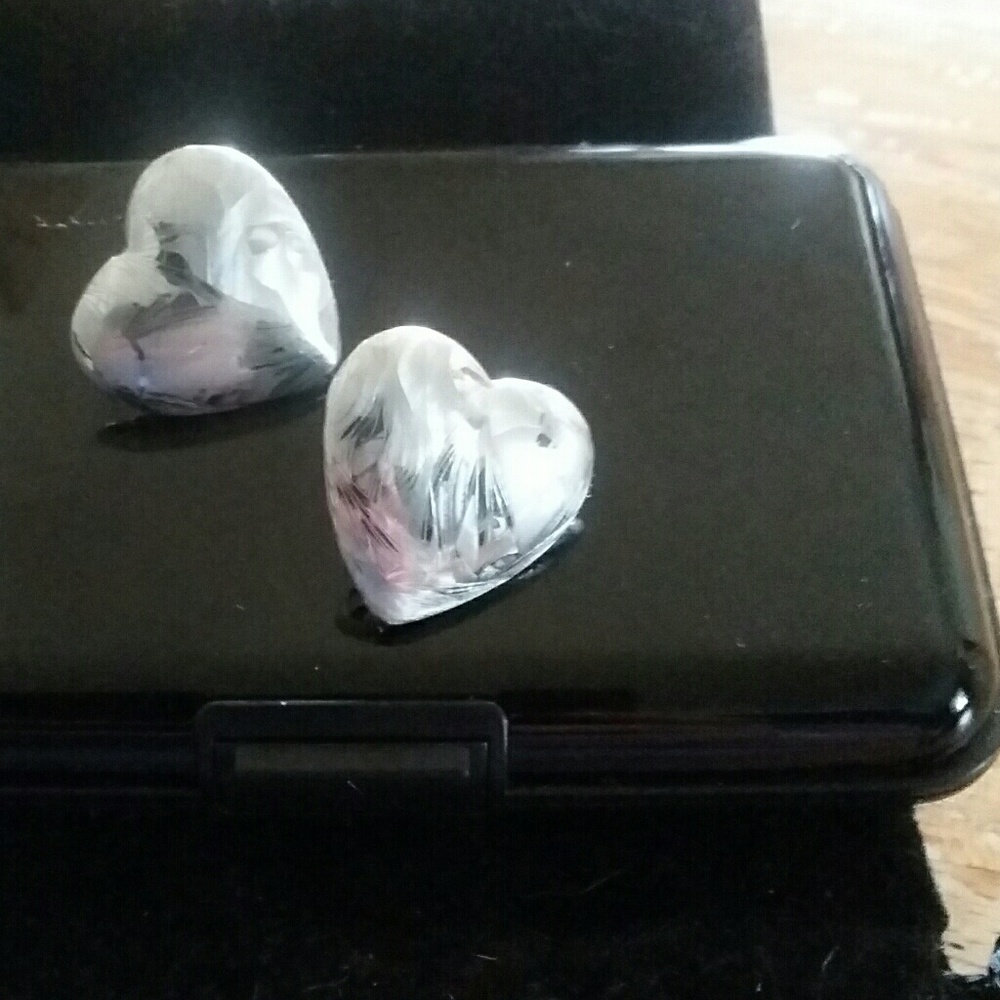 silver heart earings